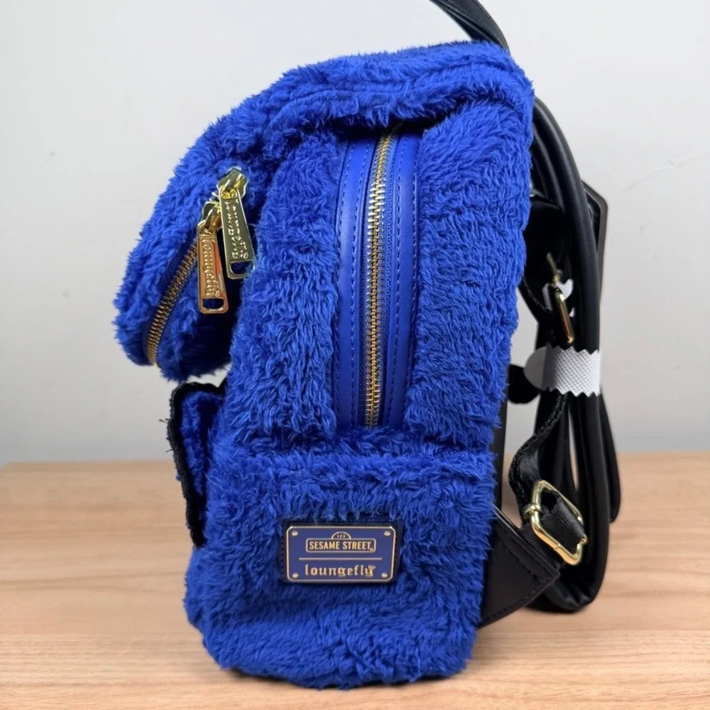 Loungefly Sesame Street Cookie Monster Mini Backpack and Coin Purse Furry NEW
